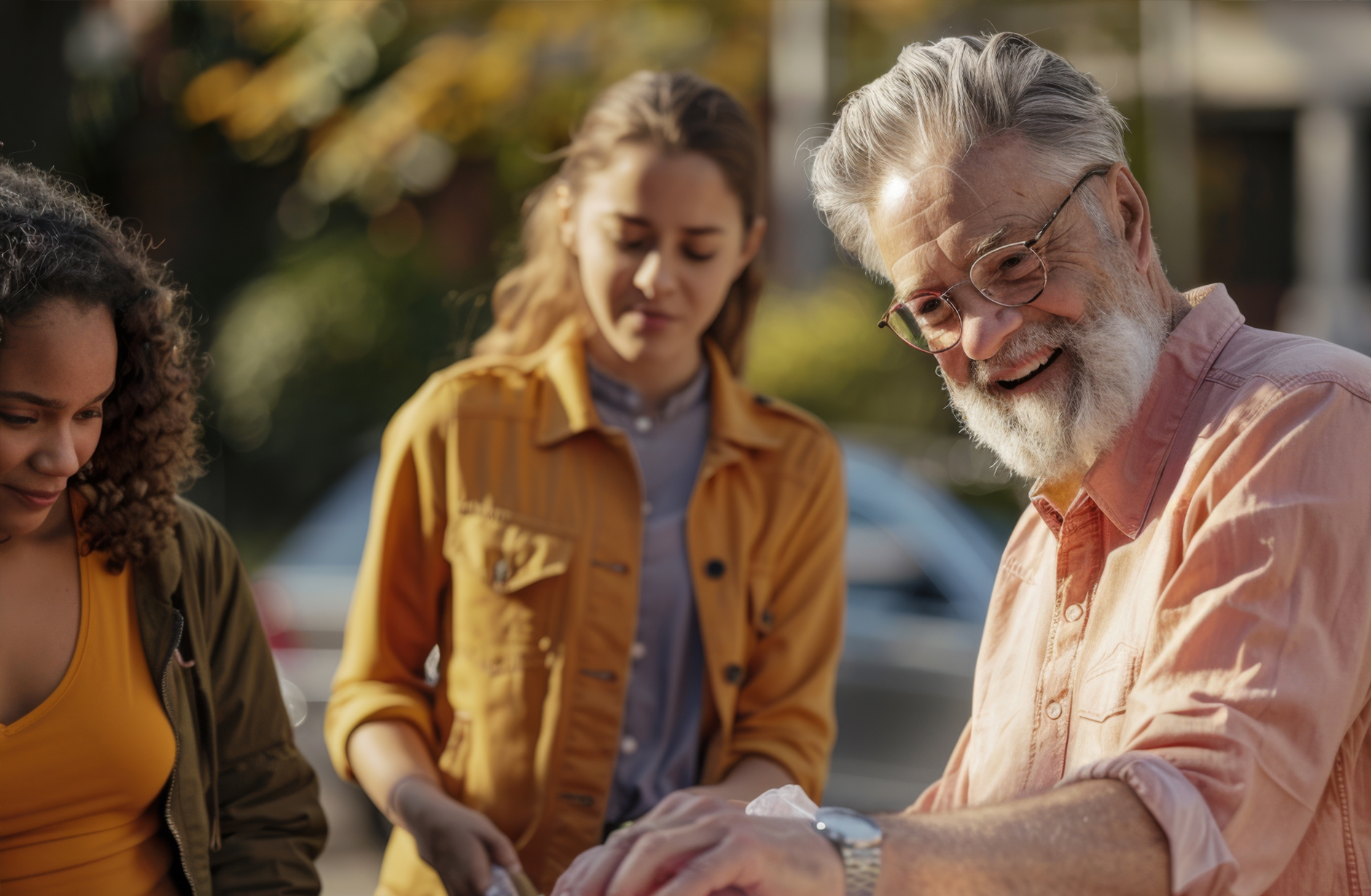 group-people-various-ages-including-elderly-man-engaged-community-volunteer-activity-sharing-smiles-donations-outdoors